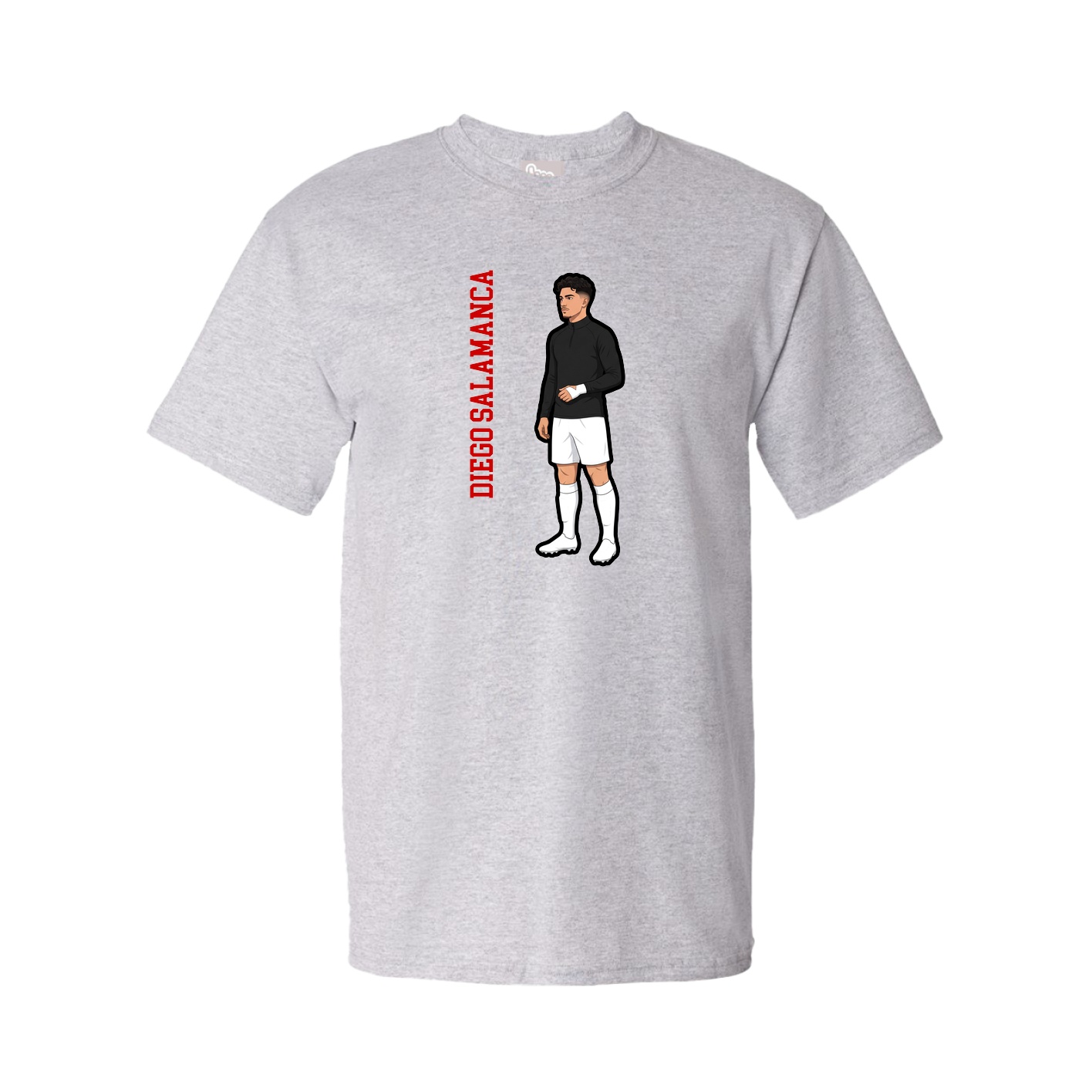 Youth Tee — Name Vertical in Grey