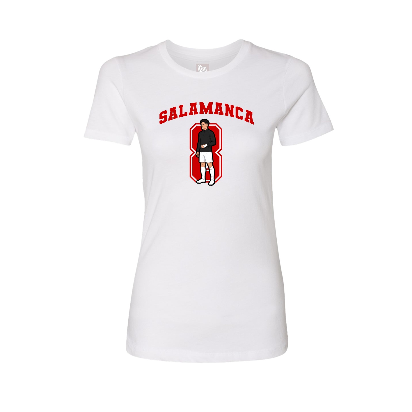 Fitted Women's Tee — Number in White