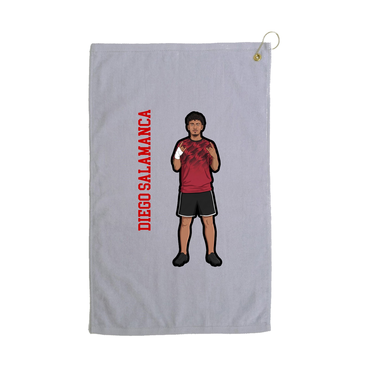 Golf Towel — Name Vertical in Grey