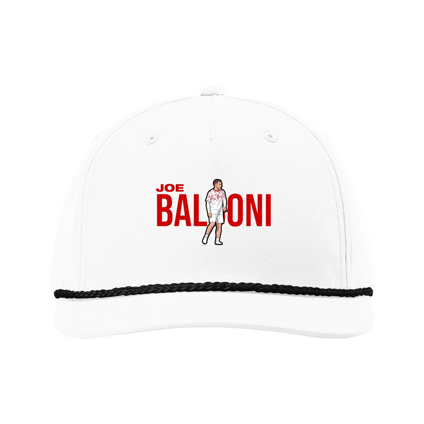 Five-Panel Classic Rope Cap — Player Name in White