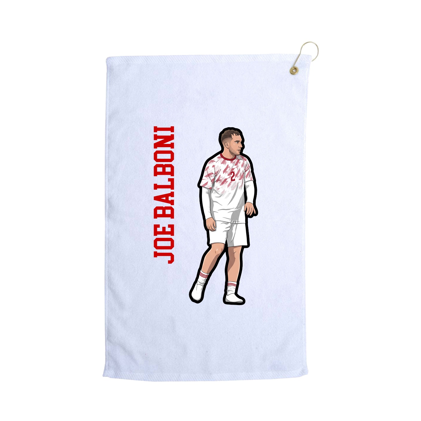 Golf Towel — Name Vertical in White
