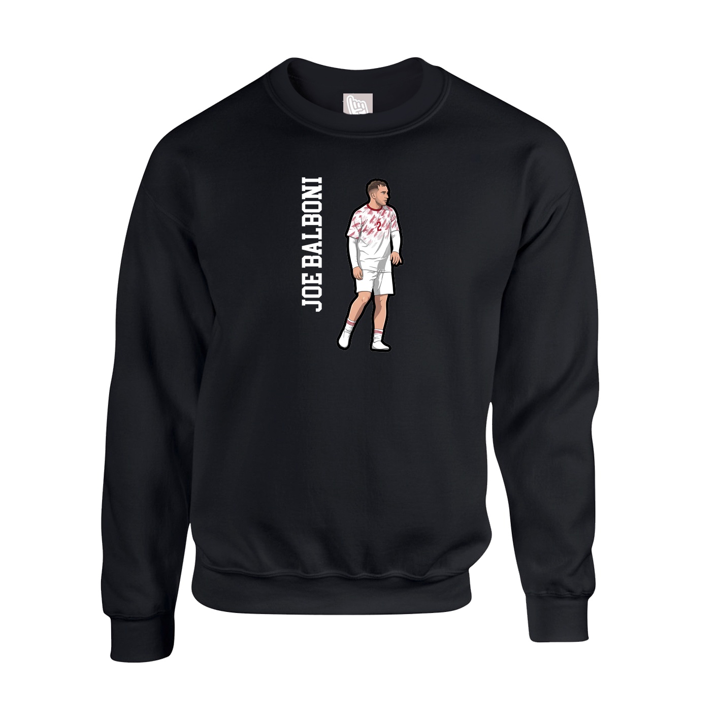 Fleece Crew — Name Vertical in Black