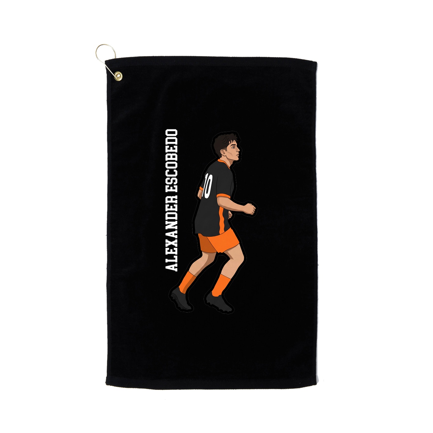 Golf Towel — Name Vertical in Black
