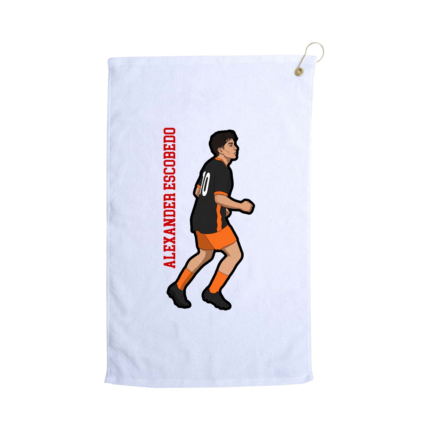 Golf Towel — Name Vertical in White