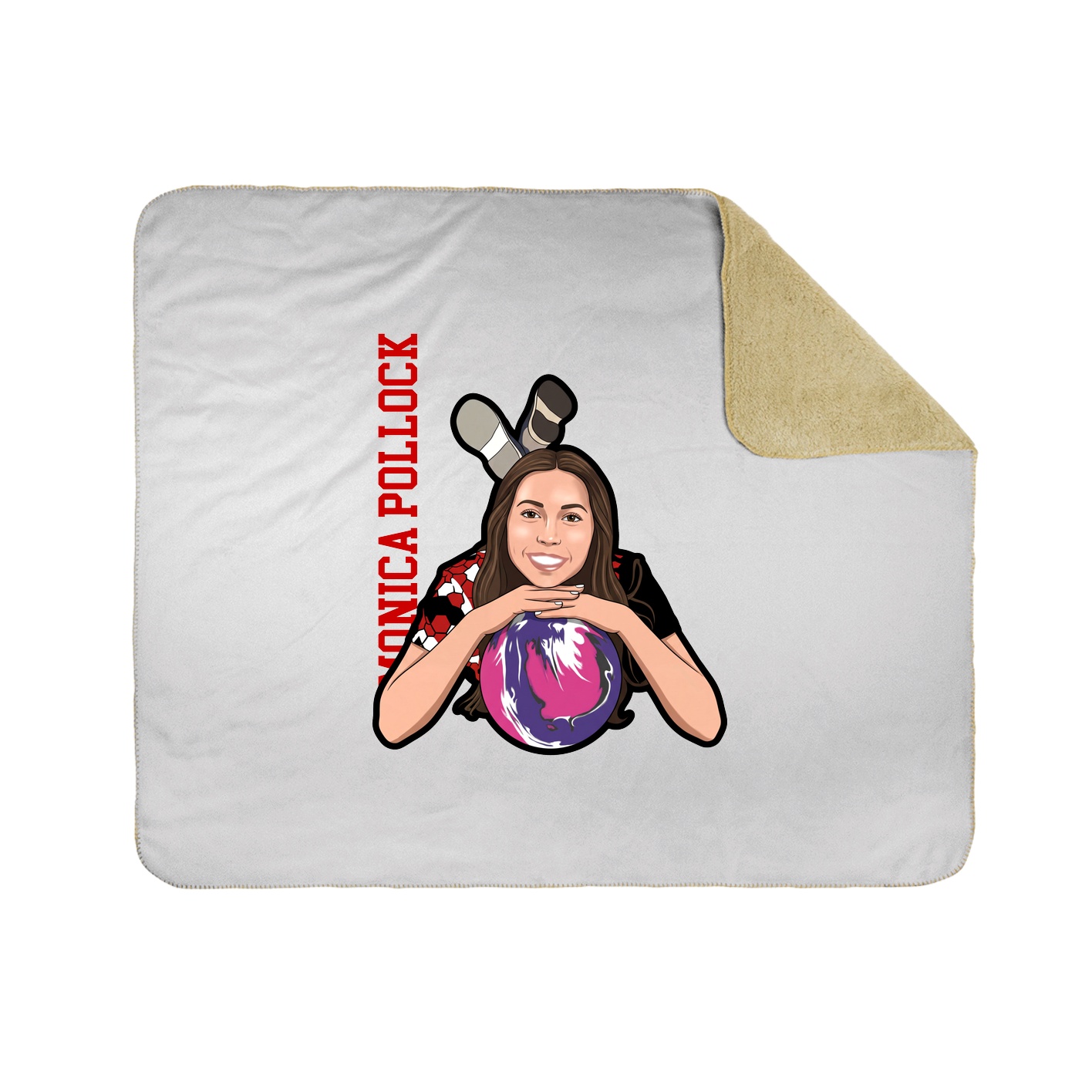Throw Blanket — Name Vertical in White
