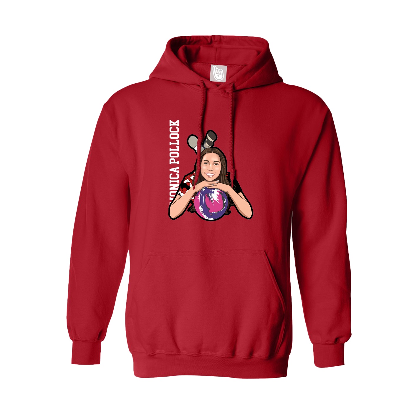 Youth Hoodie — Name Vertical in Red