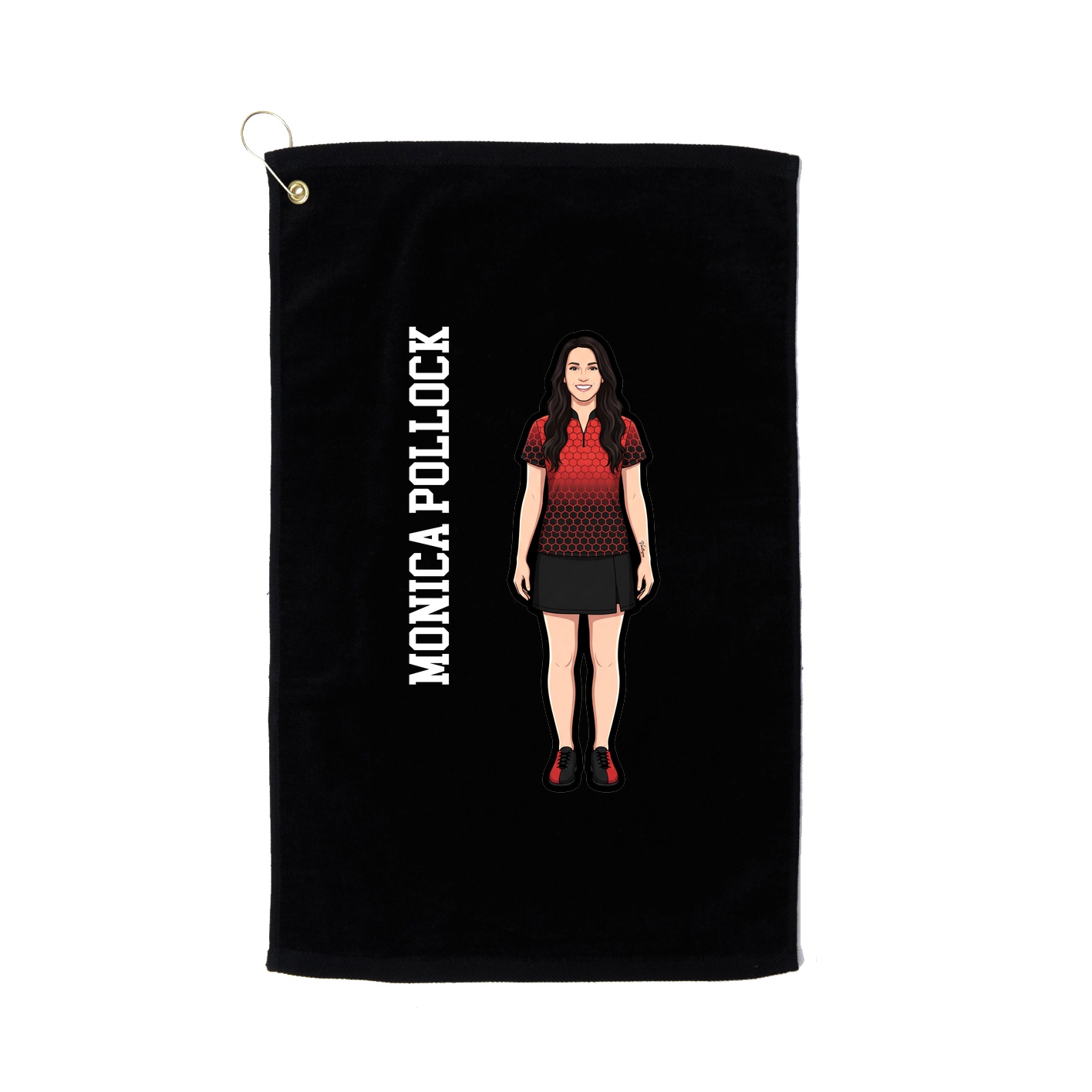 Golf Towel — Name Vertical in Black