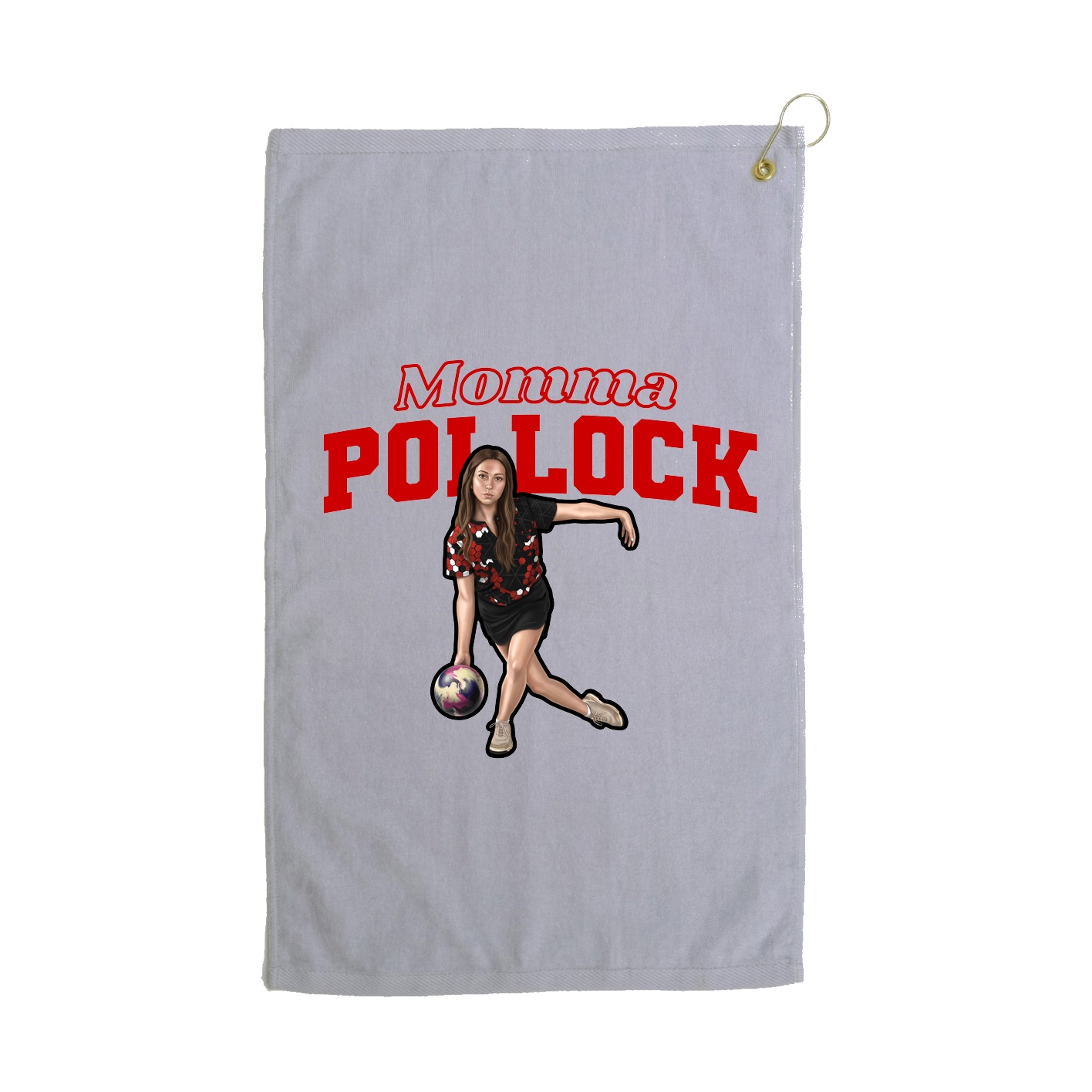Golf Towel — Mothers Day Block in Grey