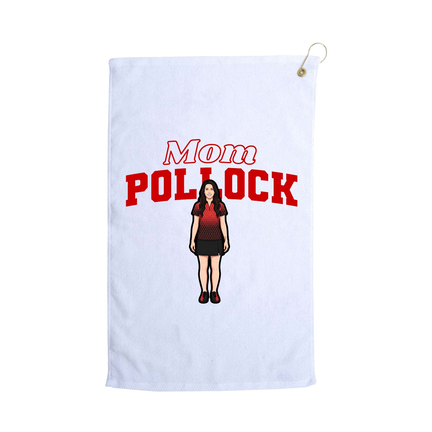 Golf Towel — Mothers Day Block in White