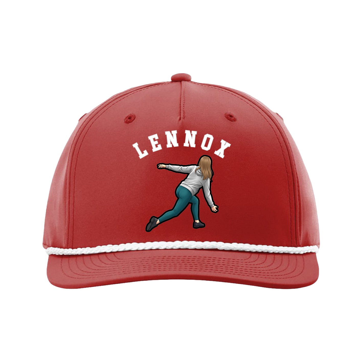 Five-Panel Classic Rope Cap — Shirsey Arch in Red