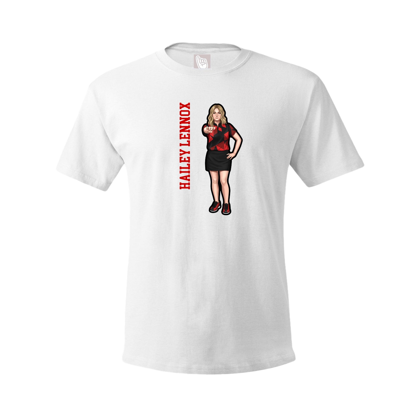 Youth Tee — Name Vertical in White