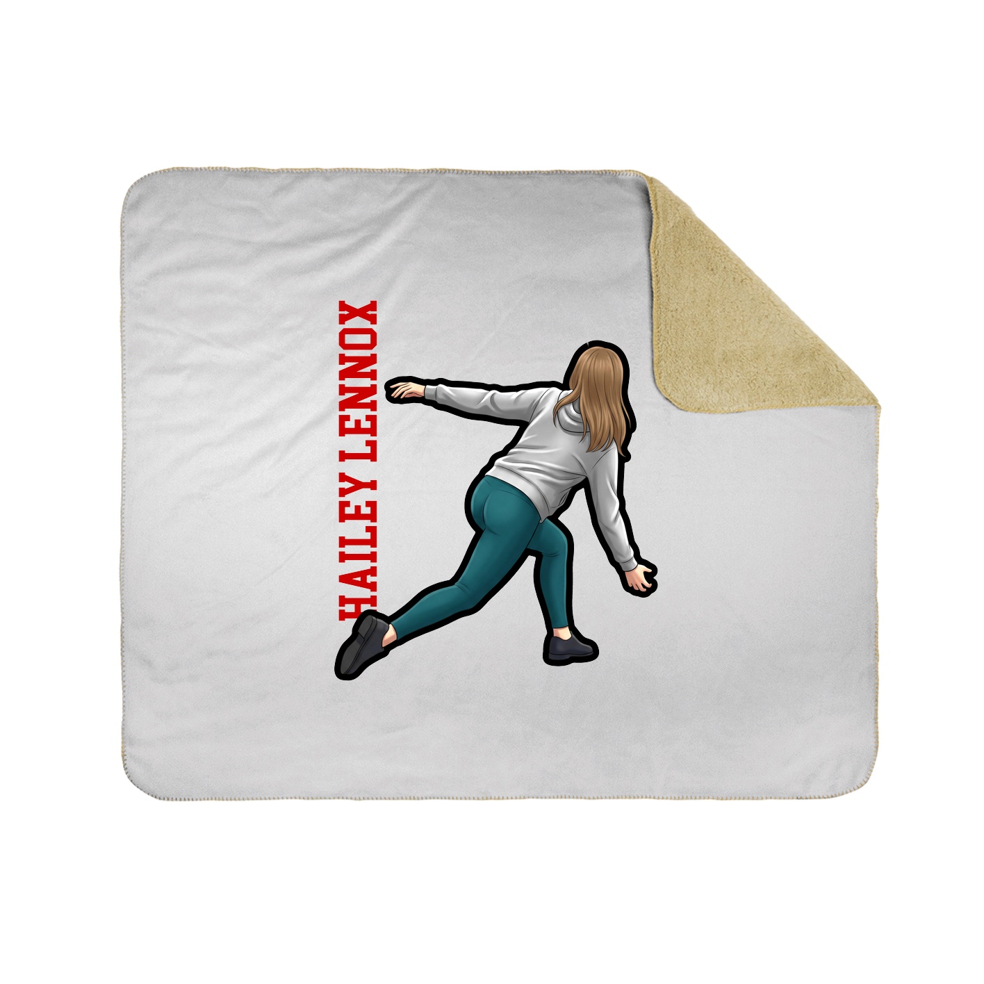 Throw Blanket — Name Vertical in White
