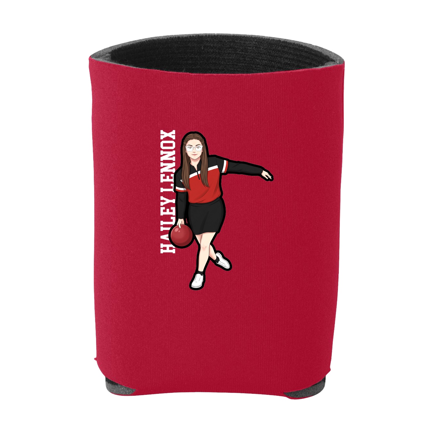 Can Holder — Name Vertical in Red