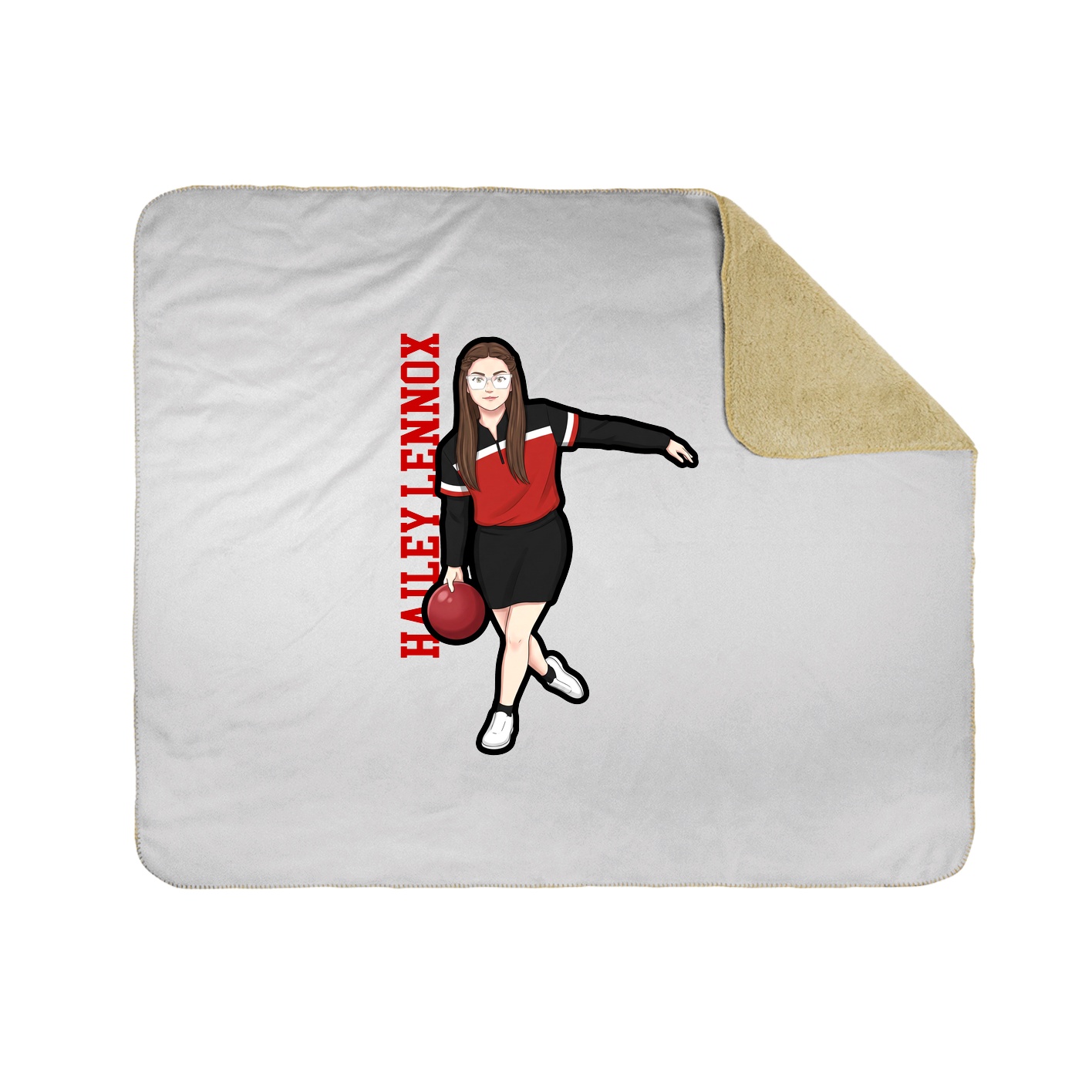 Throw Blanket — Name Vertical in White
