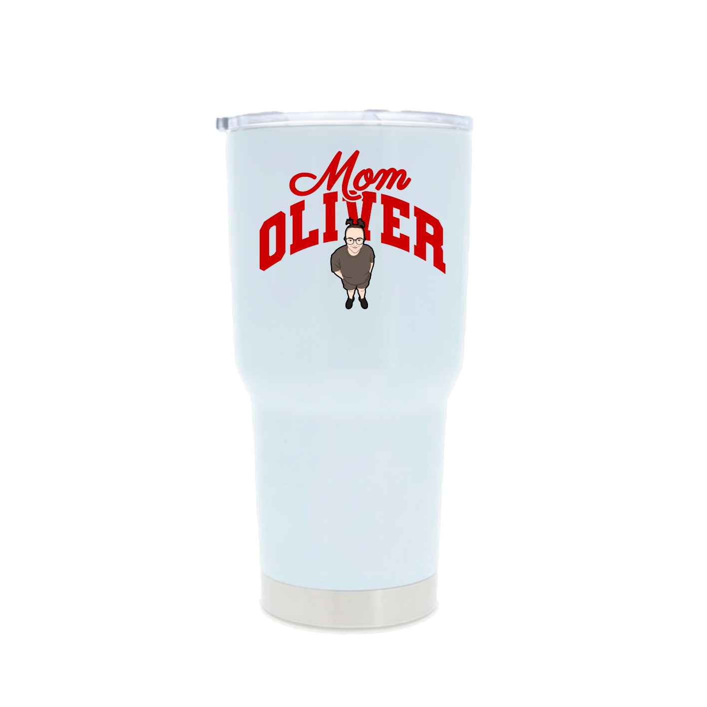 30oz Stainless Steel Tumbler — Mothers Day Arch in White