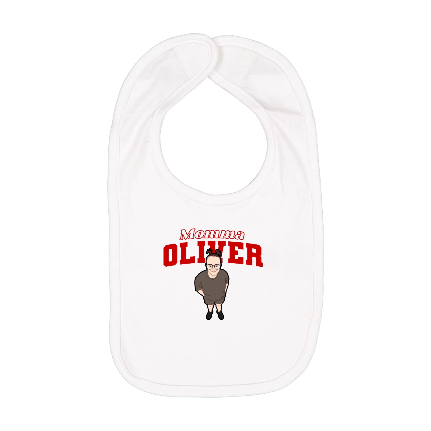 Infant Bib — Mothers Day Block in White