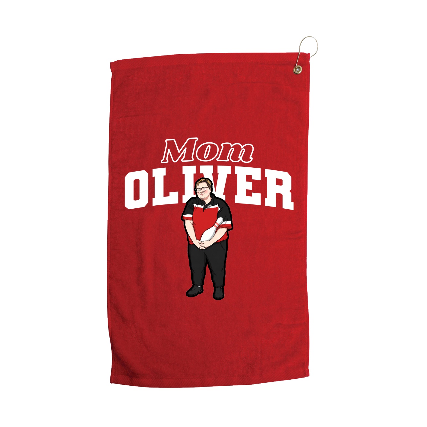 Golf Towel — Mothers Day Block in Red