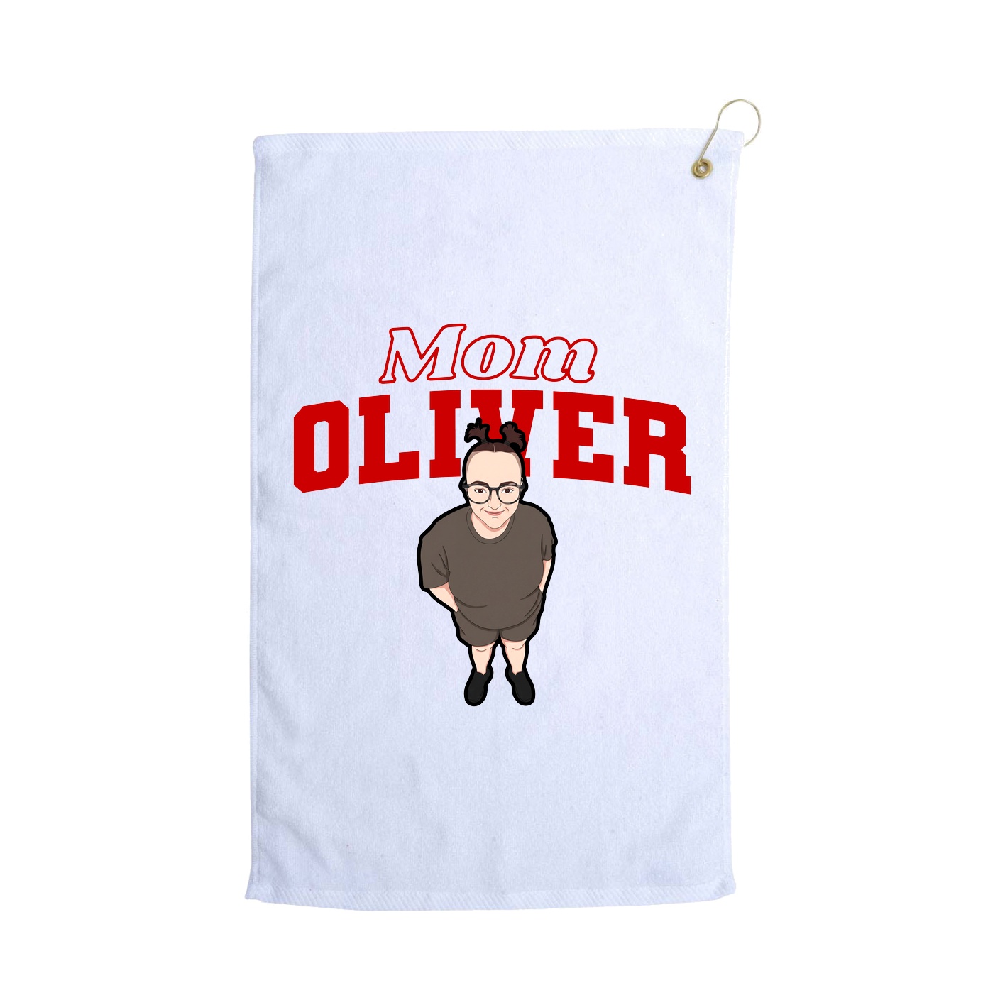 Golf Towel — Mothers Day Block in White