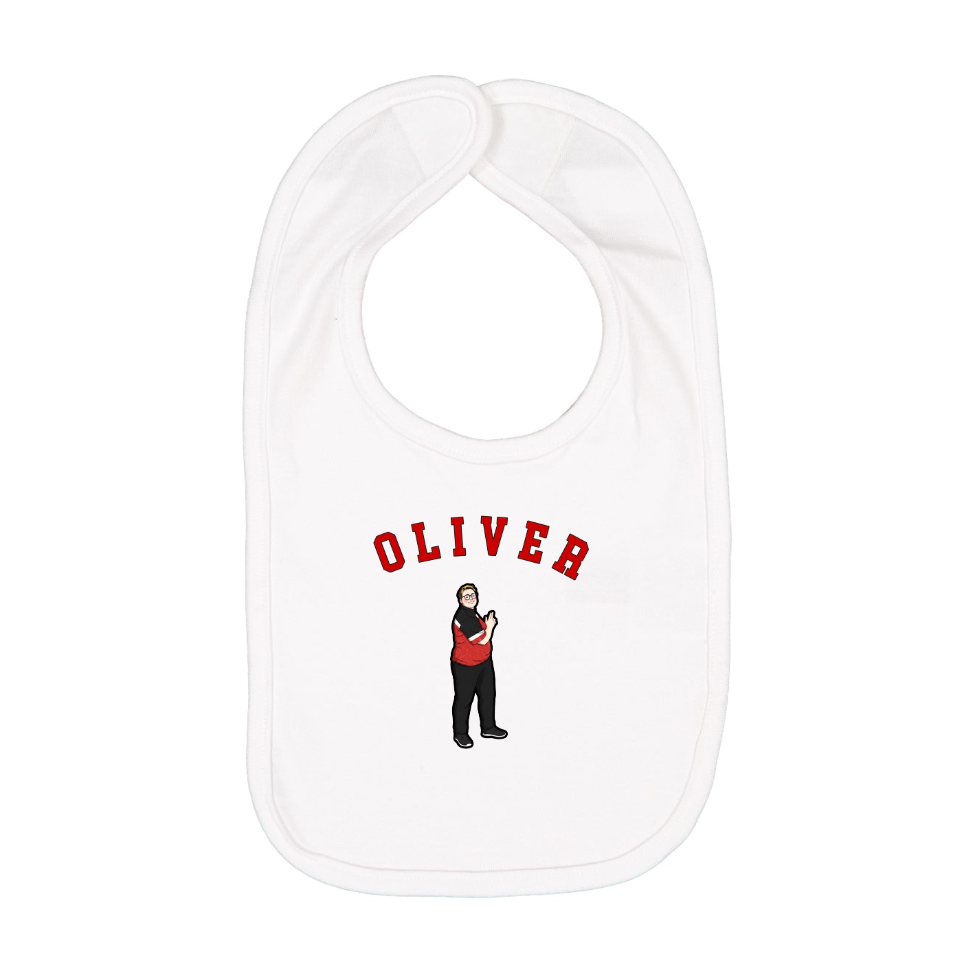 Infant Bib — Shirsey Arch in White