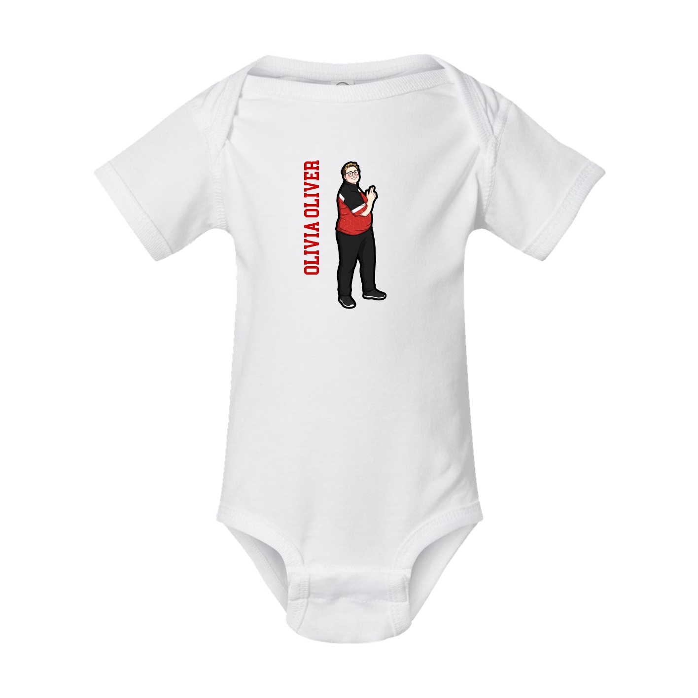 Baby Onesie — Name Vertical in White
