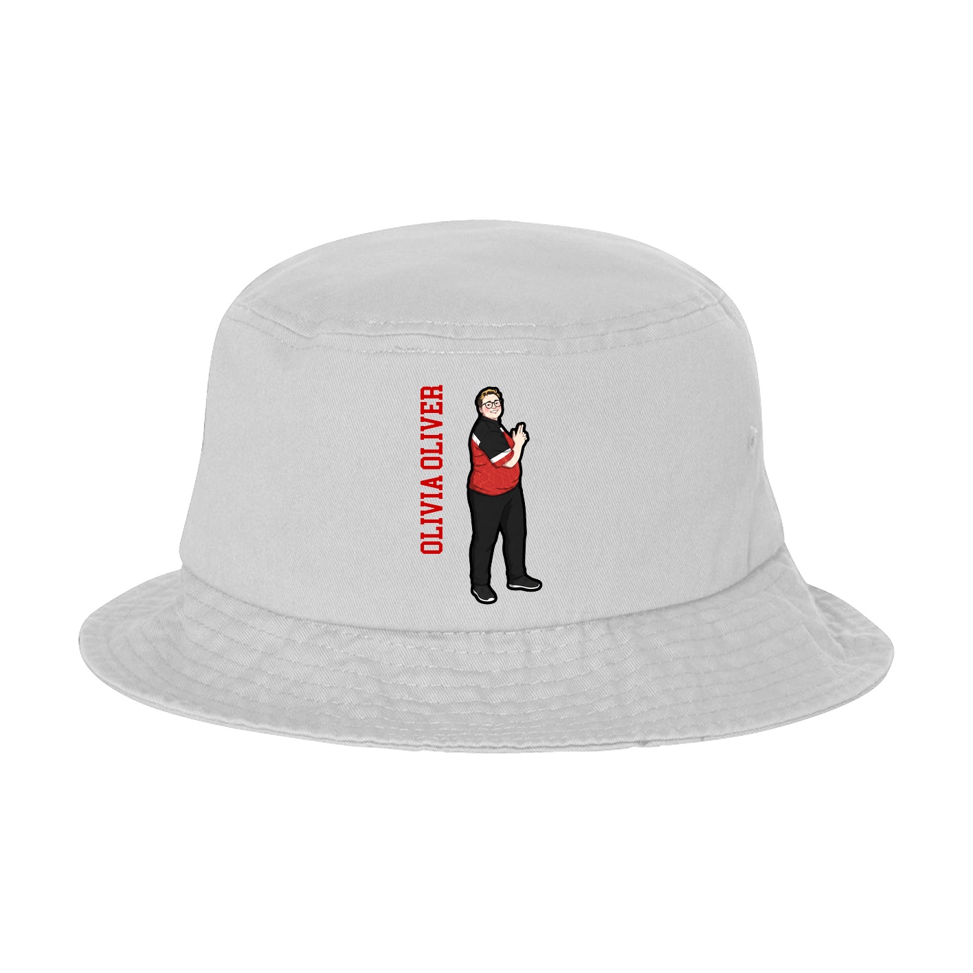 Bucket Cap — Name Vertical in White