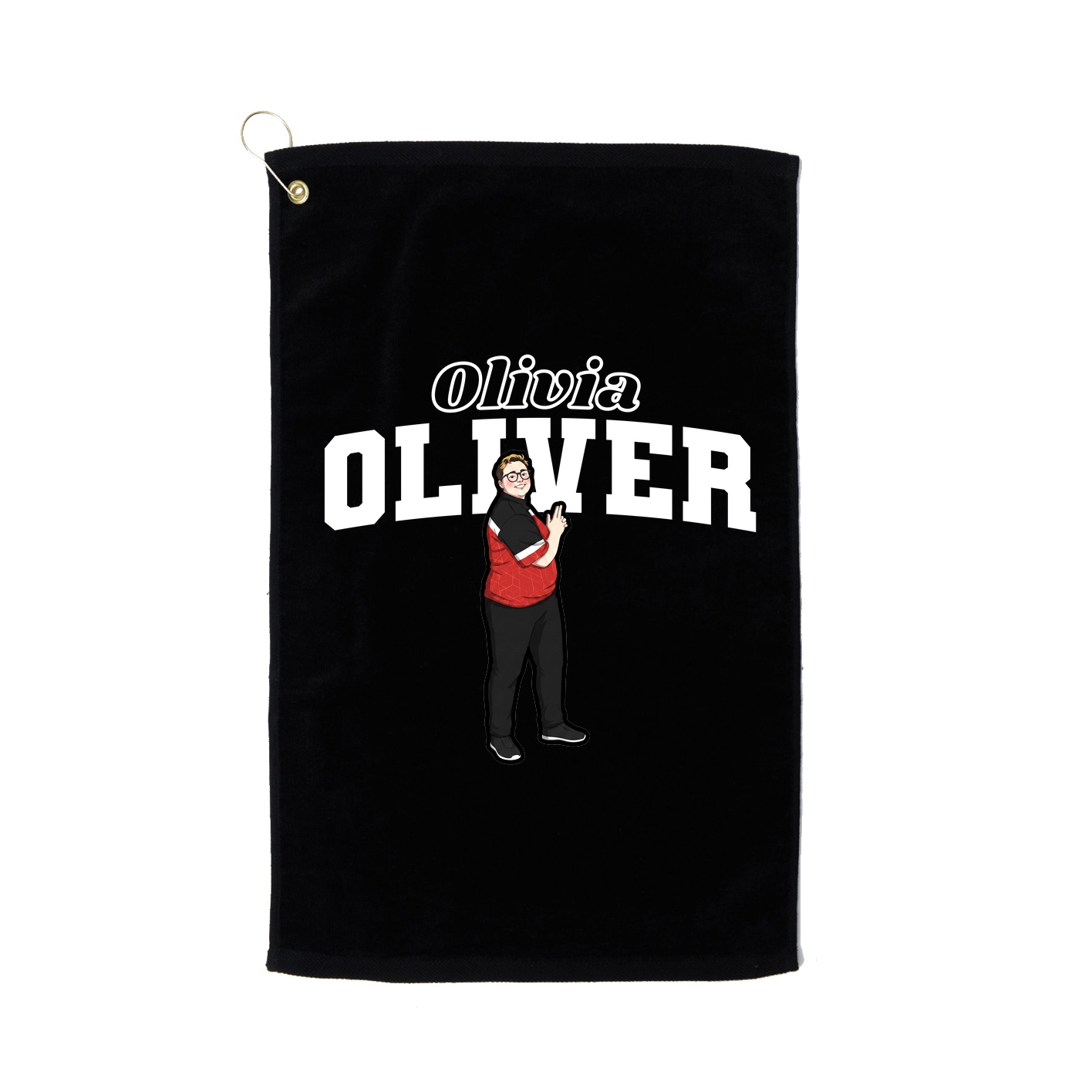 Golf Towel — Name Arch in Black