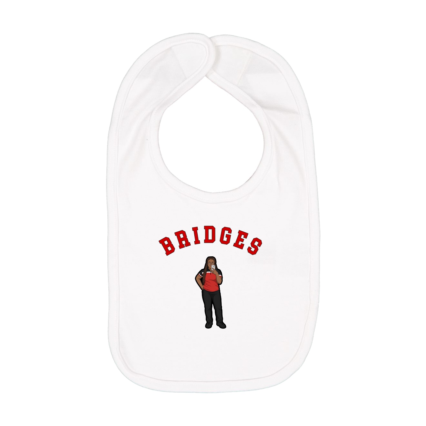 Infant Bib — Shirsey Arch in White