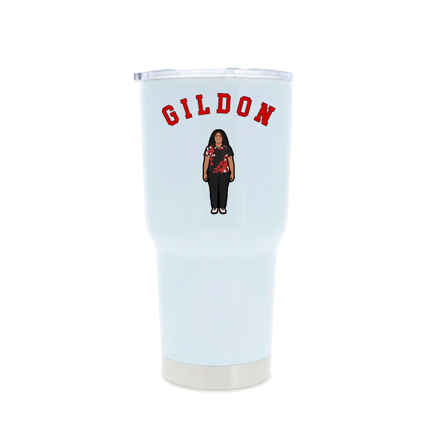 30oz Stainless Steel Tumbler — Shirsey Arch in White