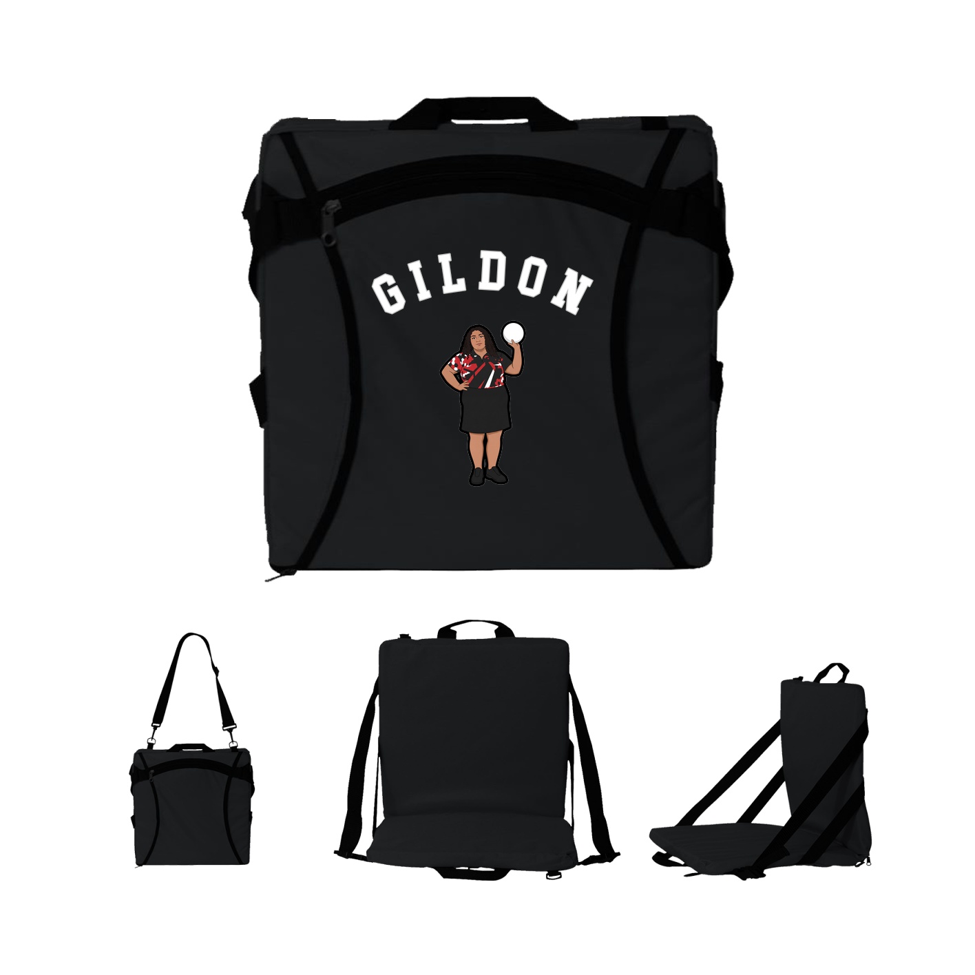 Folding Stadium Seat — Shirsey Arch in Black