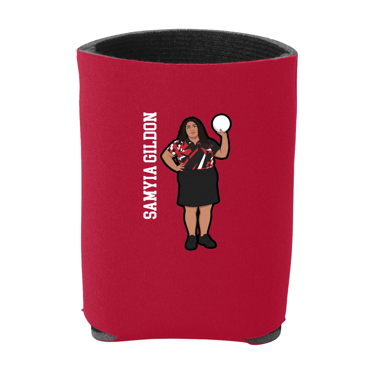Can Holder — Name Vertical in Red