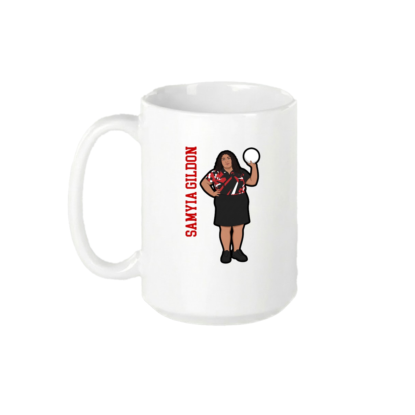 15oz Coffee Mug — Name Vertical in White