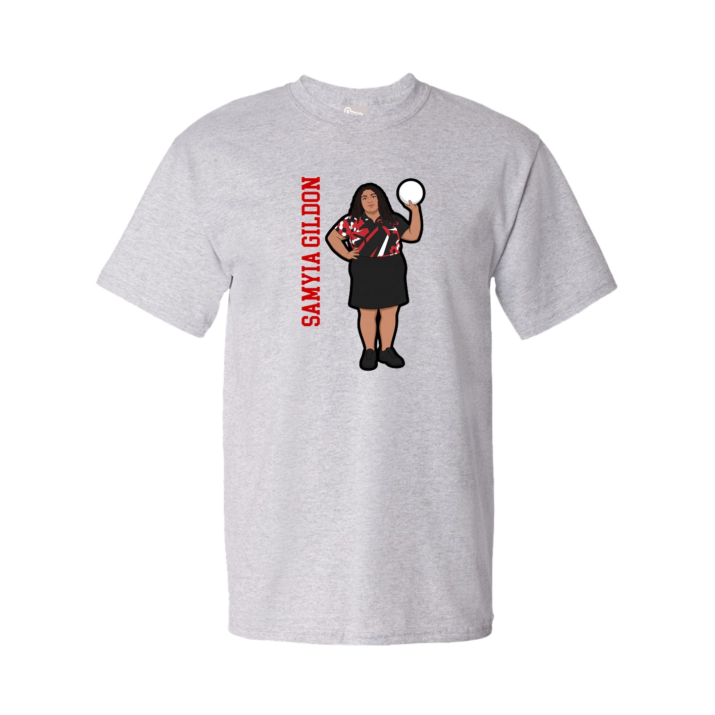 Youth Tee — Name Vertical in Grey