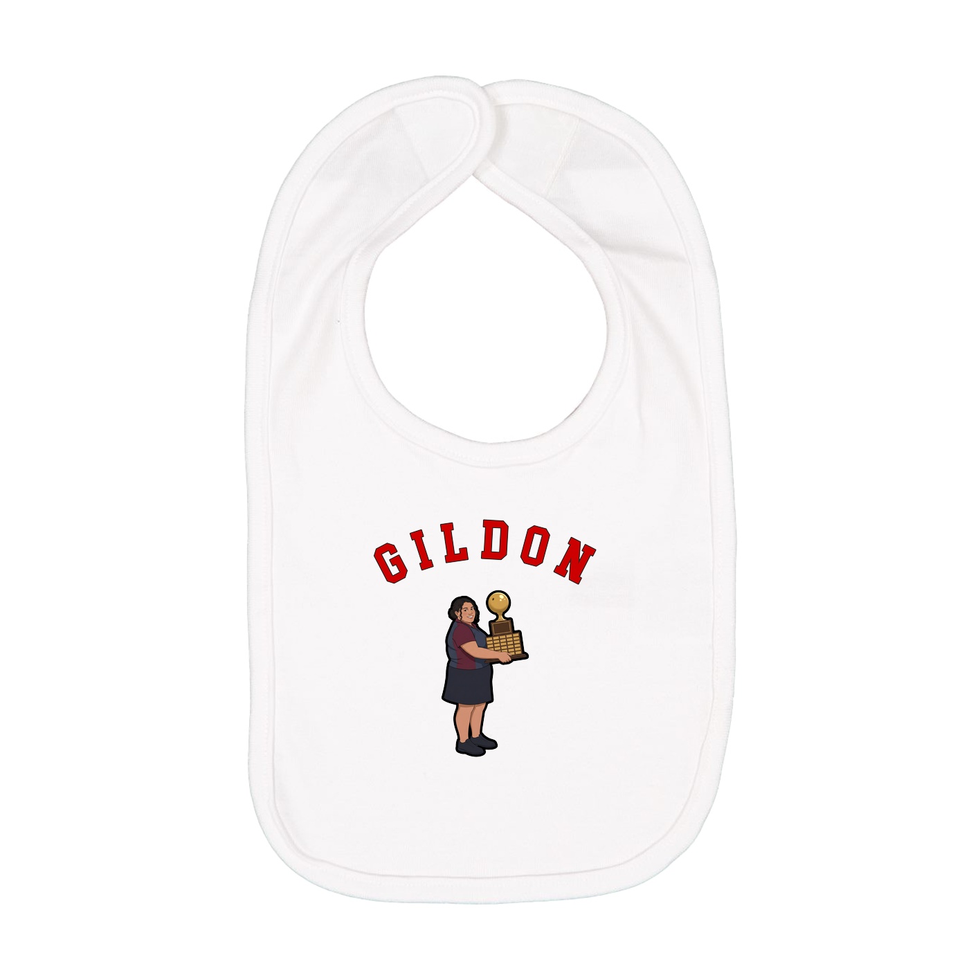 Infant Bib — Shirsey Arch in White