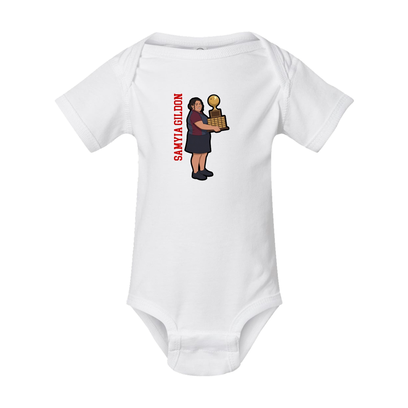 Baby Onesie — Name Vertical in White