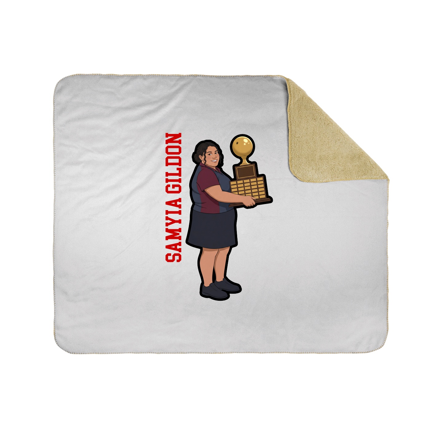 Throw Blanket — Name Vertical in White
