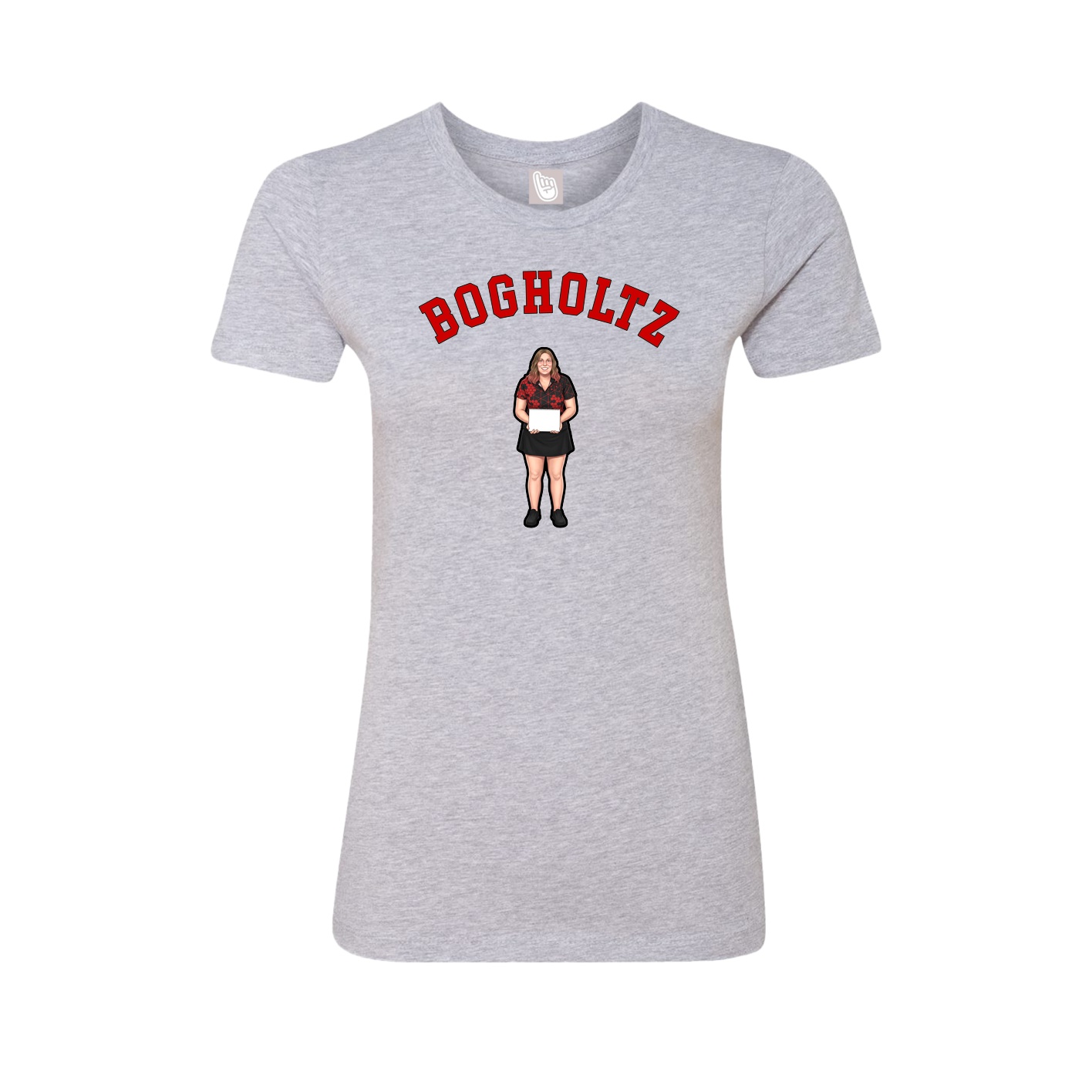 Fitted Women's Tee — Shirsey Arch in Grey