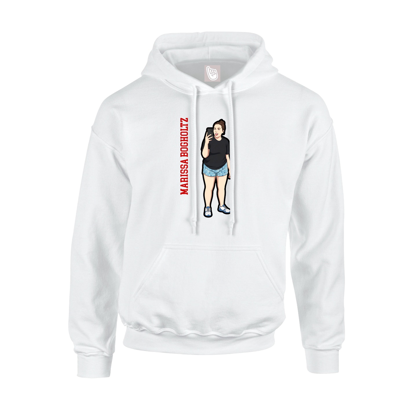 Hoodie — Name Vertical in White