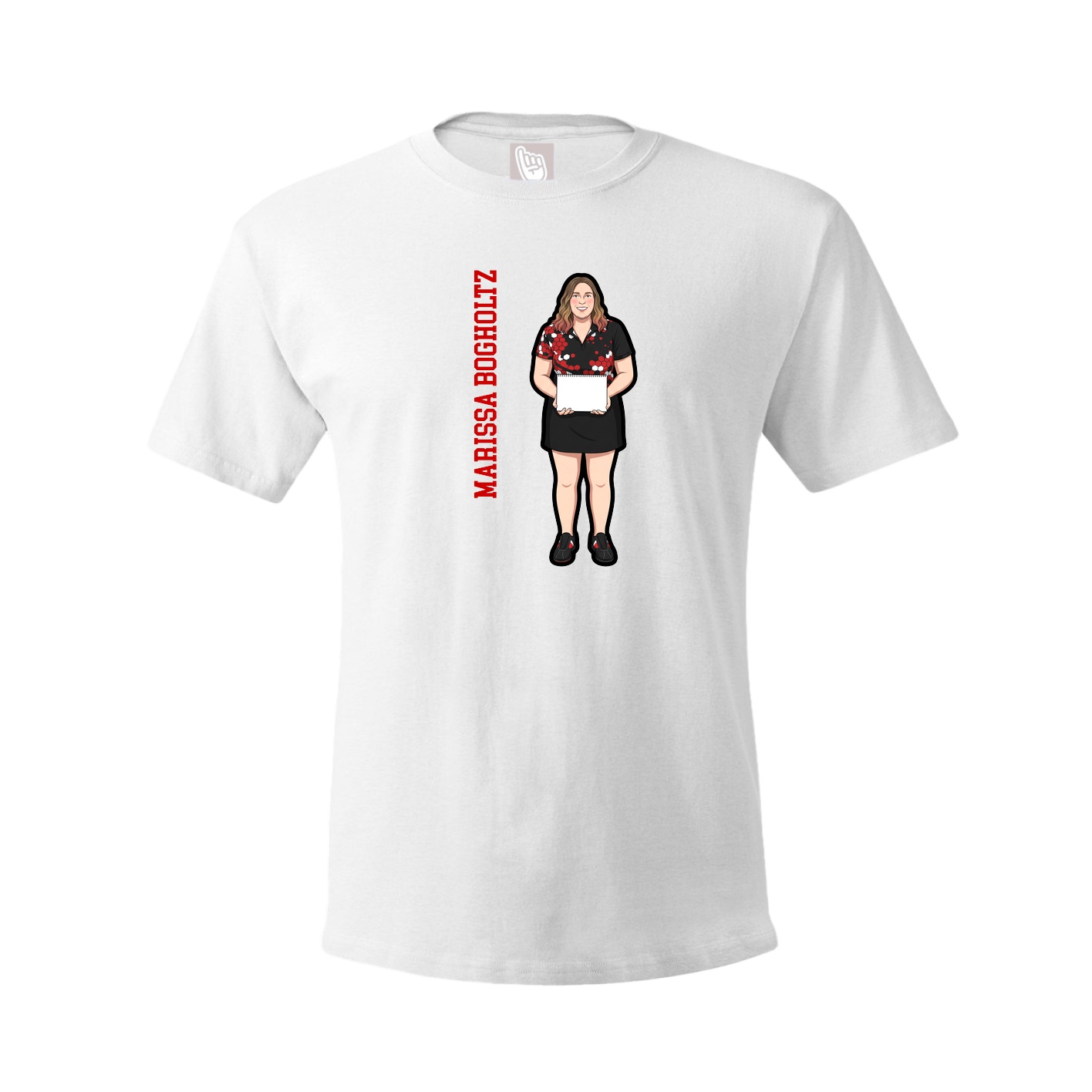Youth Tee — Name Vertical in White
