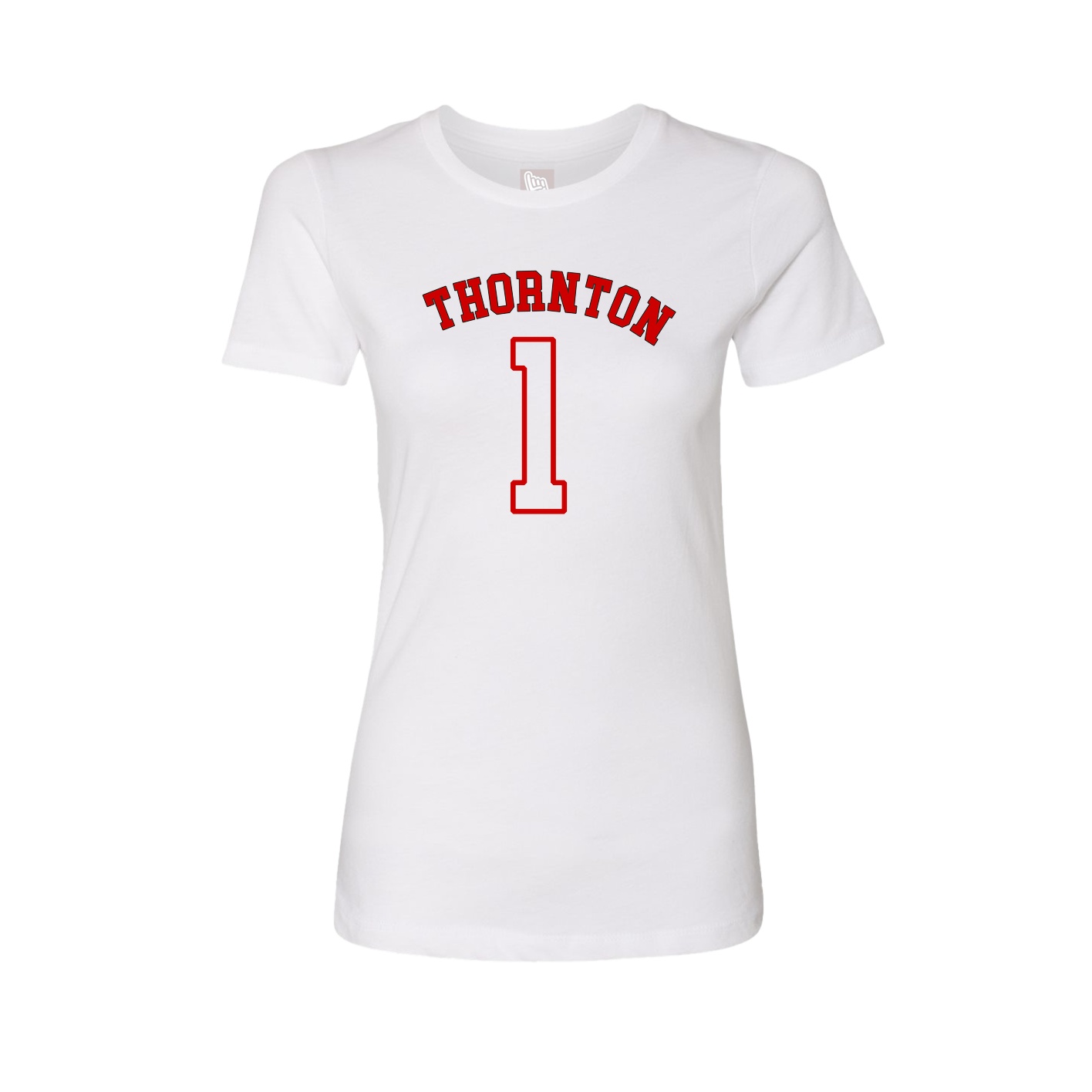 Fitted Women's Tee — Shirsey Arch in White