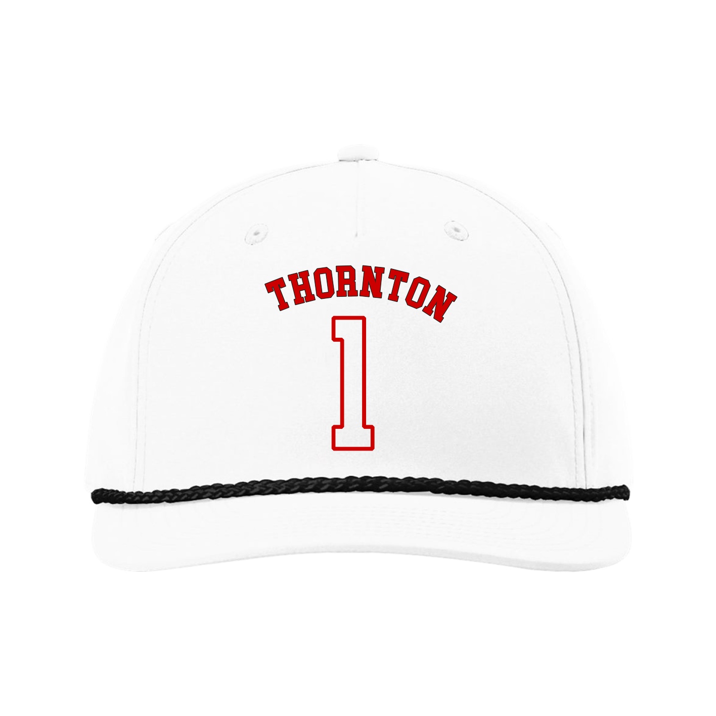 Five-Panel Classic Rope Cap — Shirsey Arch in White