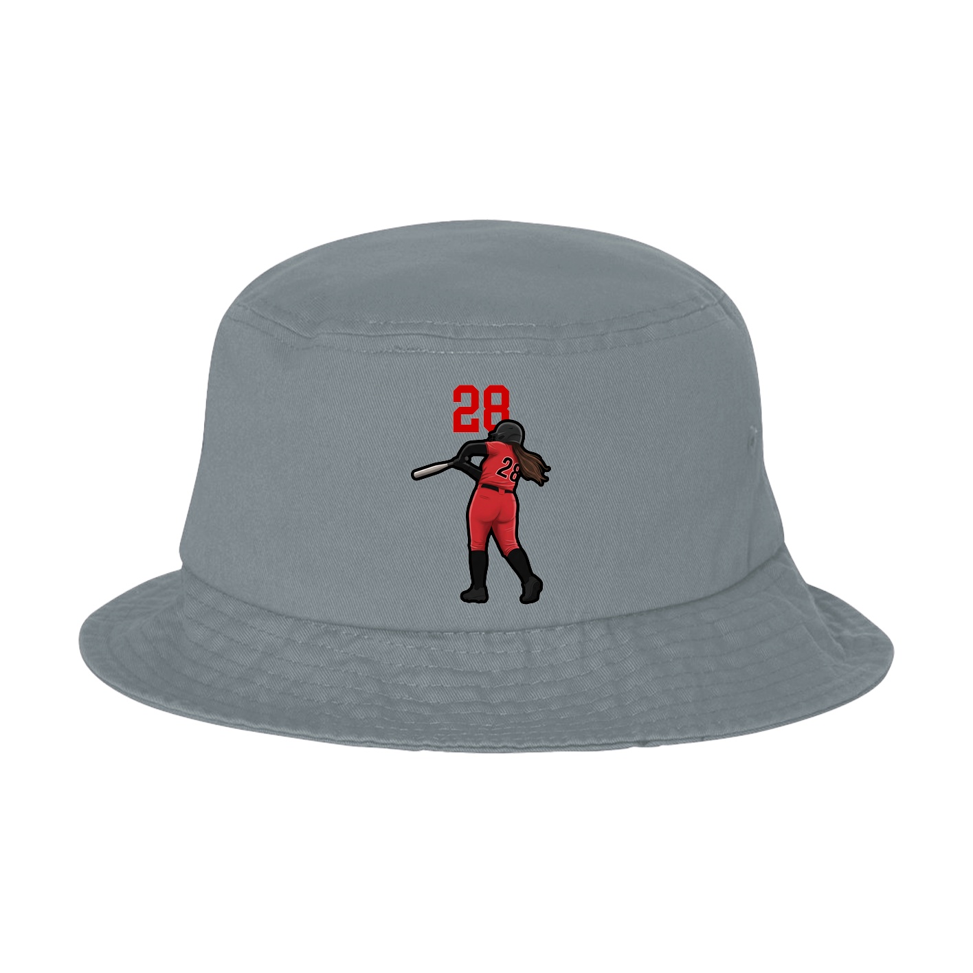 Bucket Cap — Number Top in Grey