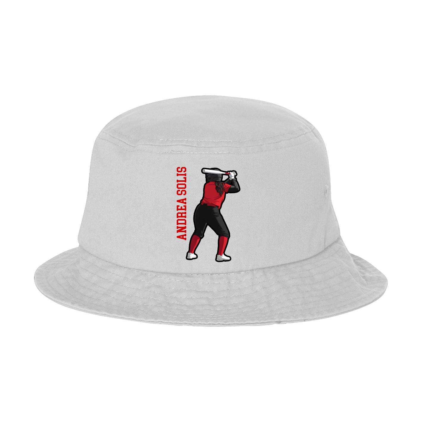 Bucket Cap — Name Vertical in White