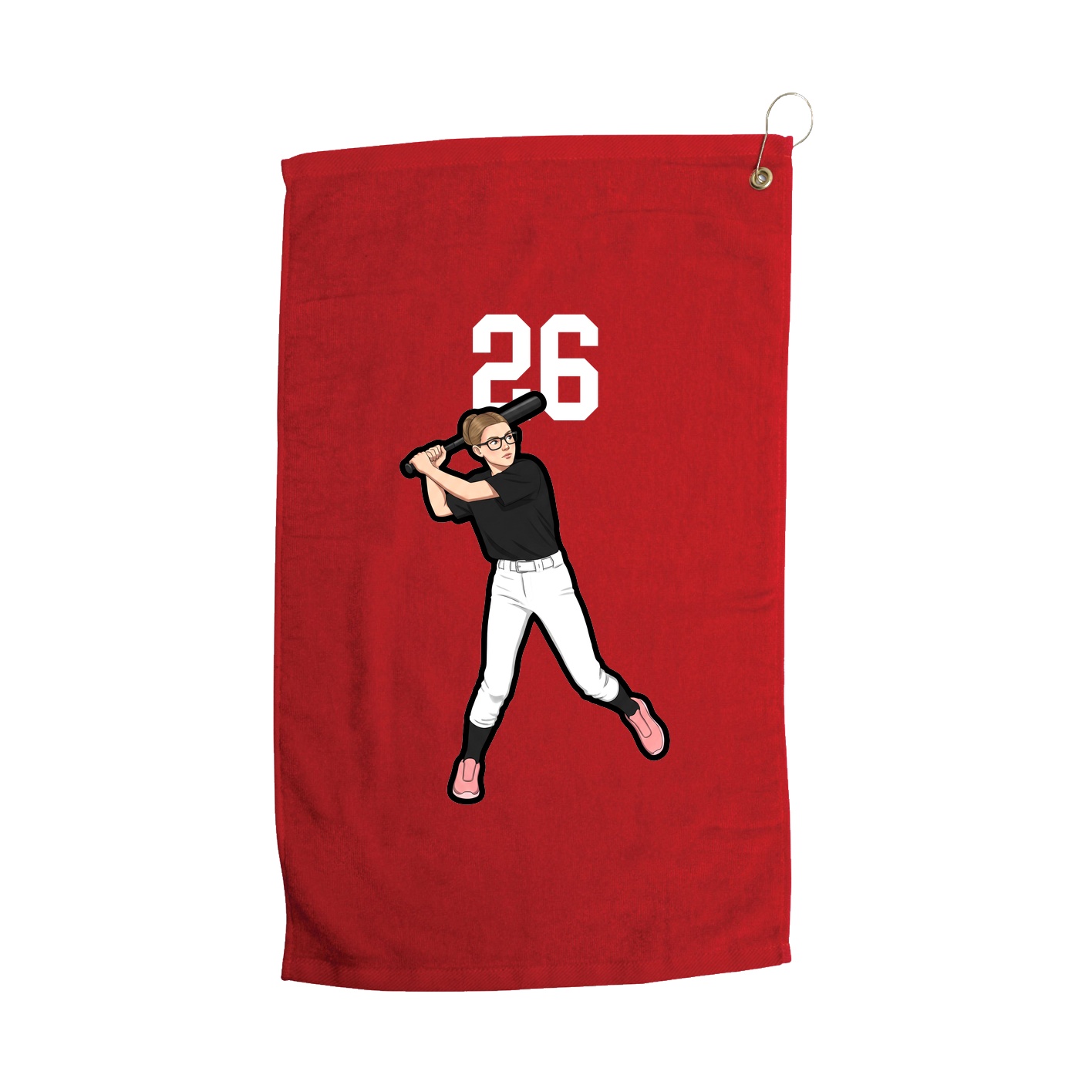 Golf Towel — Number Top in Red