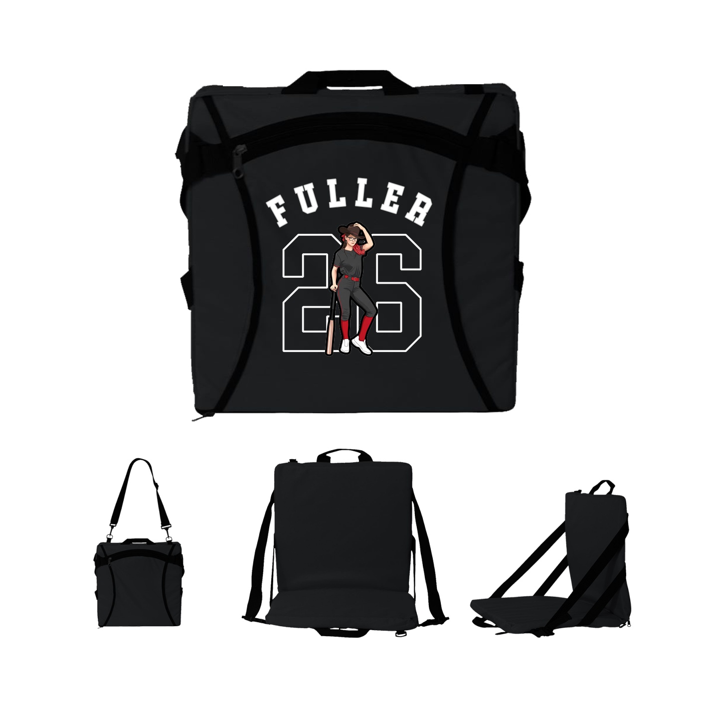 Folding Stadium Seat — Shirsey Arch in Black