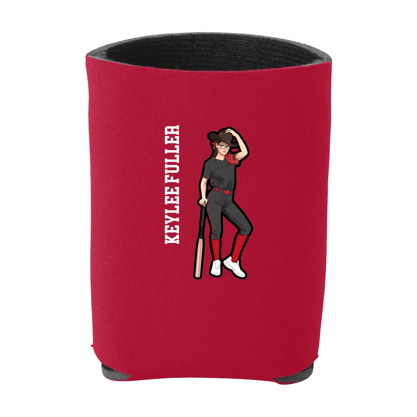 Can Holder — Name Vertical in Red