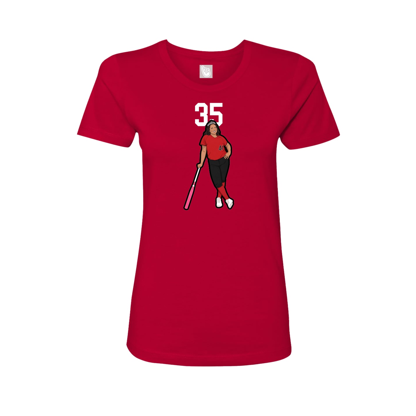 Womens Tee — Number Top in Red