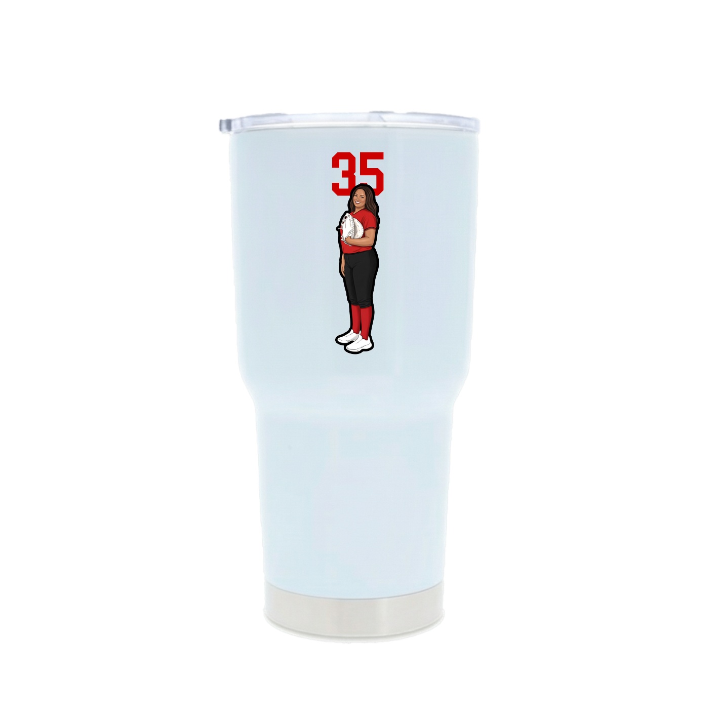 30oz Stainless Steel Tumbler — Number Top in White