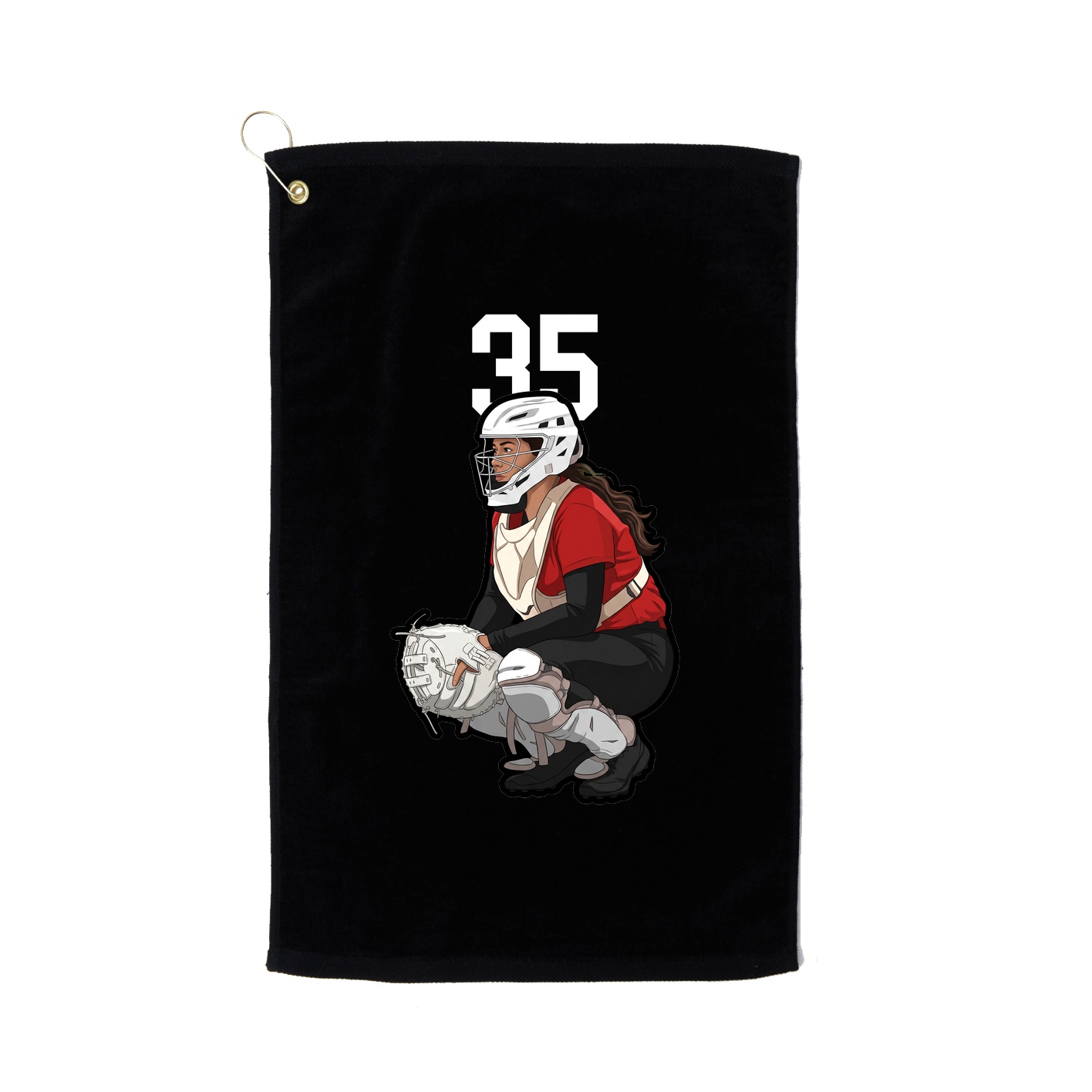 Golf Towel — Number Top in Black