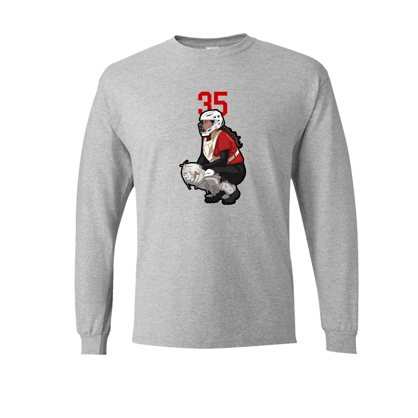 Long Sleeve Tee — Number Top in Grey