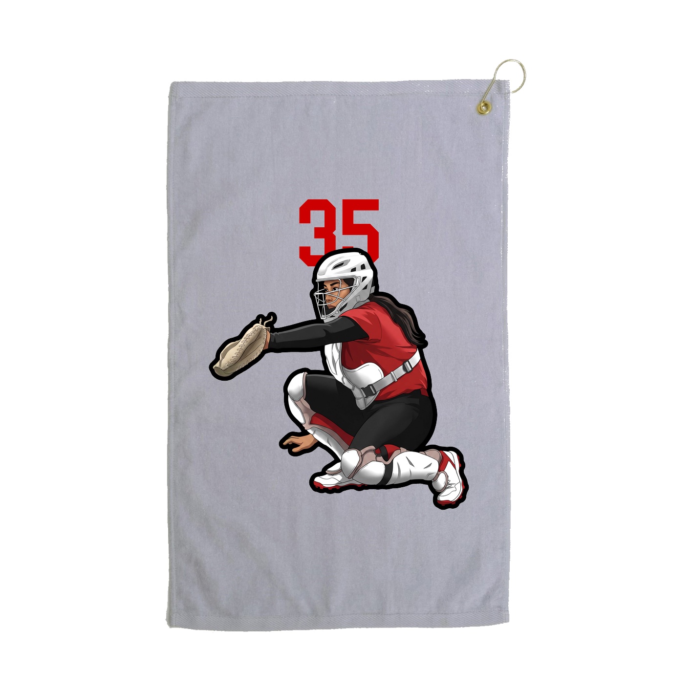 Golf Towel — Number Top in Grey